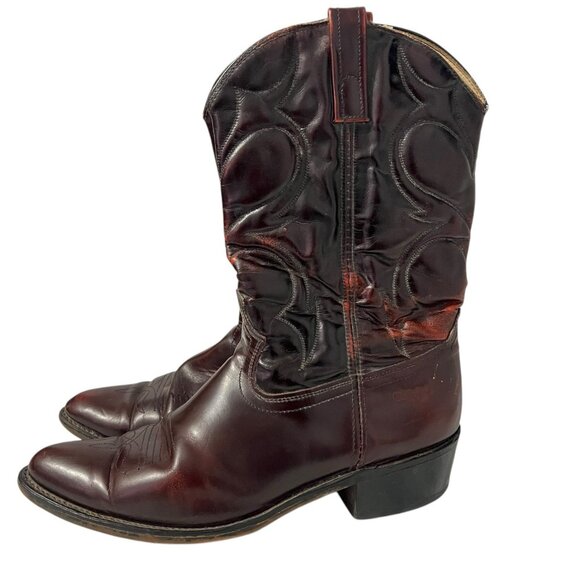Dingo Western Cowboy Boots 5959 Leather USA Men’s US 12 D Burgundy Red main image 8